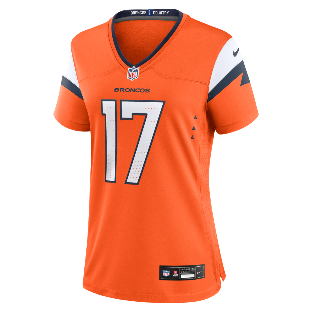 Women's Nike Denver Broncos Jaylen Waddle Orange Game NFL Jersey