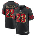 Men's Nike San Francisco 49ers Christian McCaffrey Black 2025 Rivalries Collection Game NFL Jersey