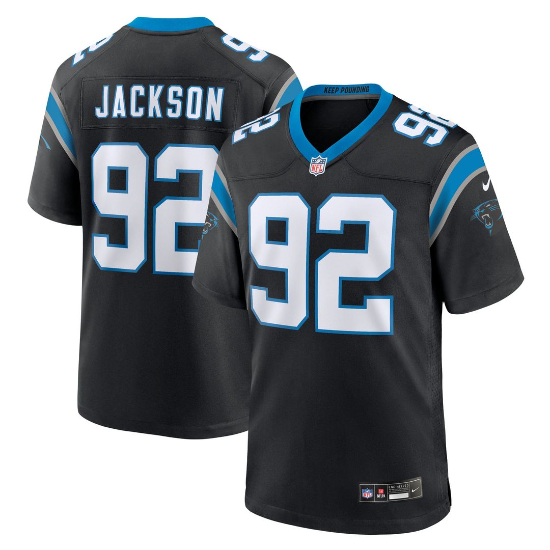 Men's Nike Carolina Panthers Cam Jackson Black Team Game NFL Jersey