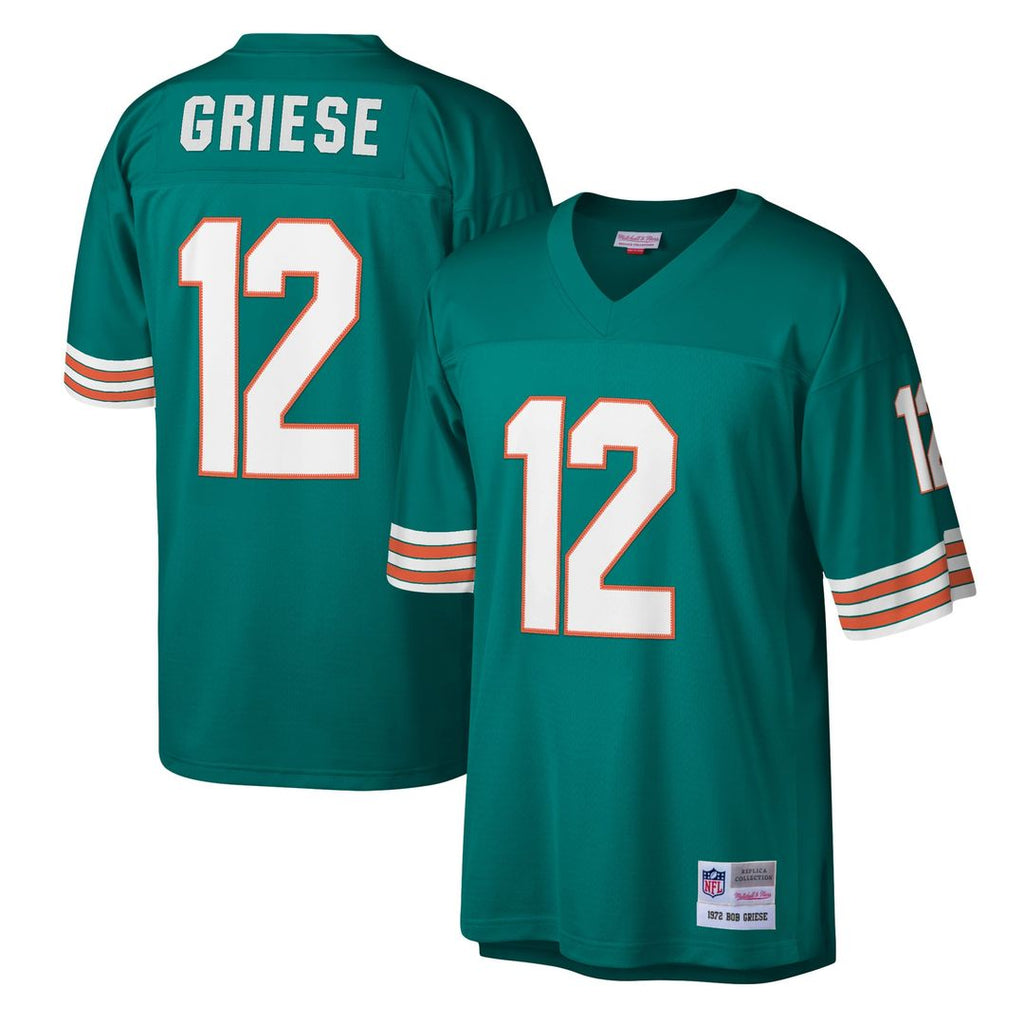 Men's Mitchell & Ness Miami Dolphins Bob Griese Aqua Legacy Replica NFL Jersey
