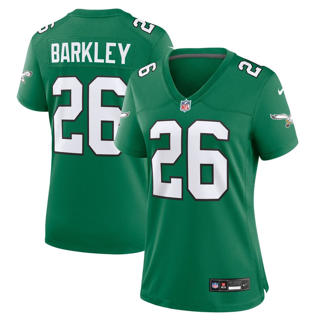 Women's Nike Philadelphia Eagles Saquon Barkley Kelly Green Alternate Game NFL Jersey