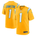 Men's Nike Los Angeles Chargers Quentin Johnston Gold Alternate Charger Power Game Player NFL Jersey
