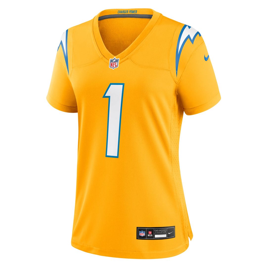Women's Nike Los Angeles Chargers Quentin Johnston Gold Alternate Charger Power Game NFL Jersey