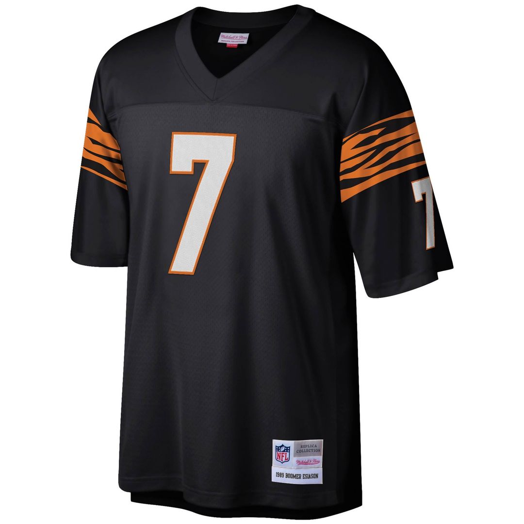 Men's Mitchell & Ness Cincinnati Bengals Boomer Esiason Black Legacy Replica NFL Jersey