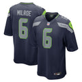 Men's Nike Seattle Seahawks Jalen Milroe College Navy 2025 NFL Draft Game NFL Jersey