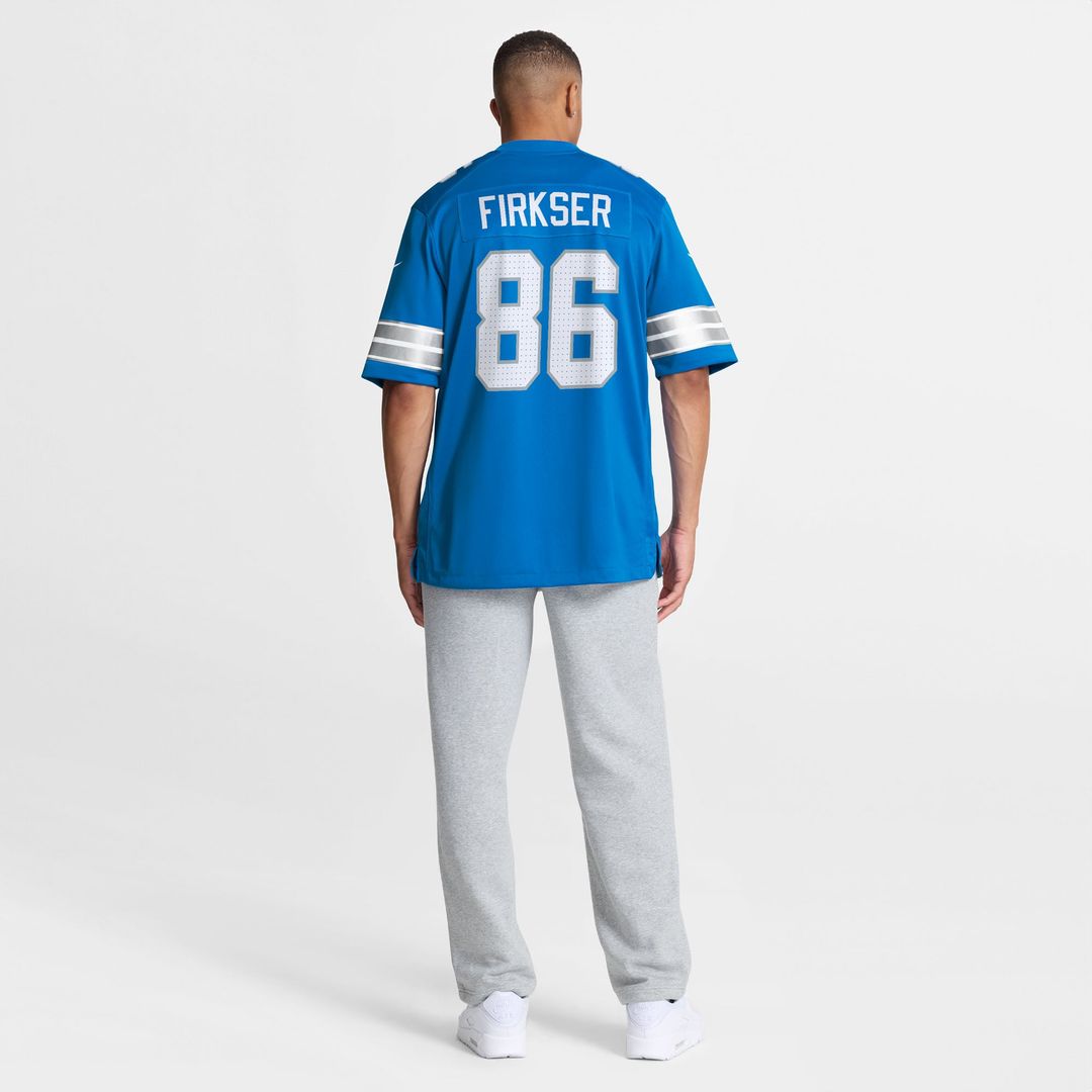 Men's Nike Detroit Lions Anthony Firkser Blue Team Game NFL Jersey