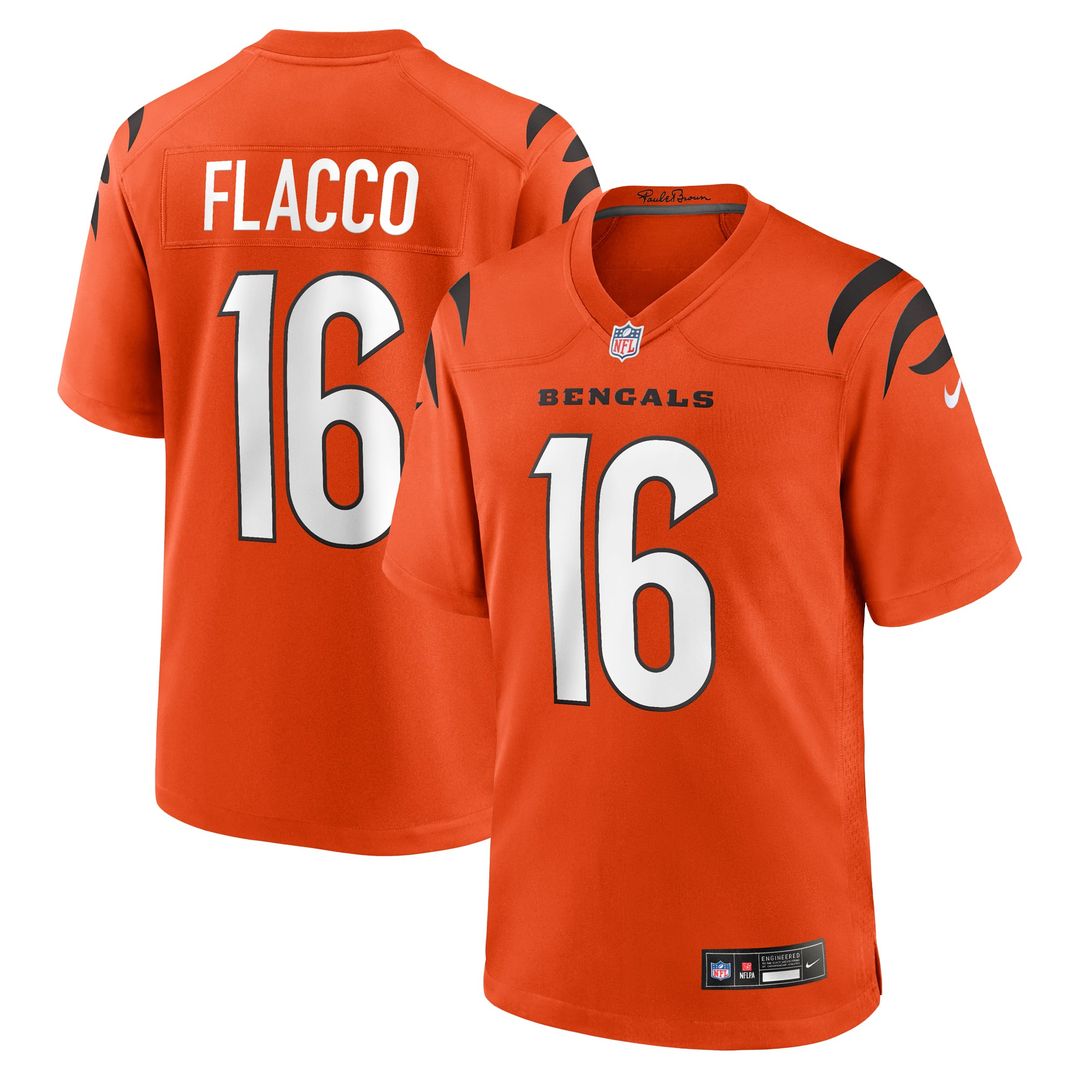 Men's Nike Cincinnati Bengals Joe Flacco White Game NFL Jersey