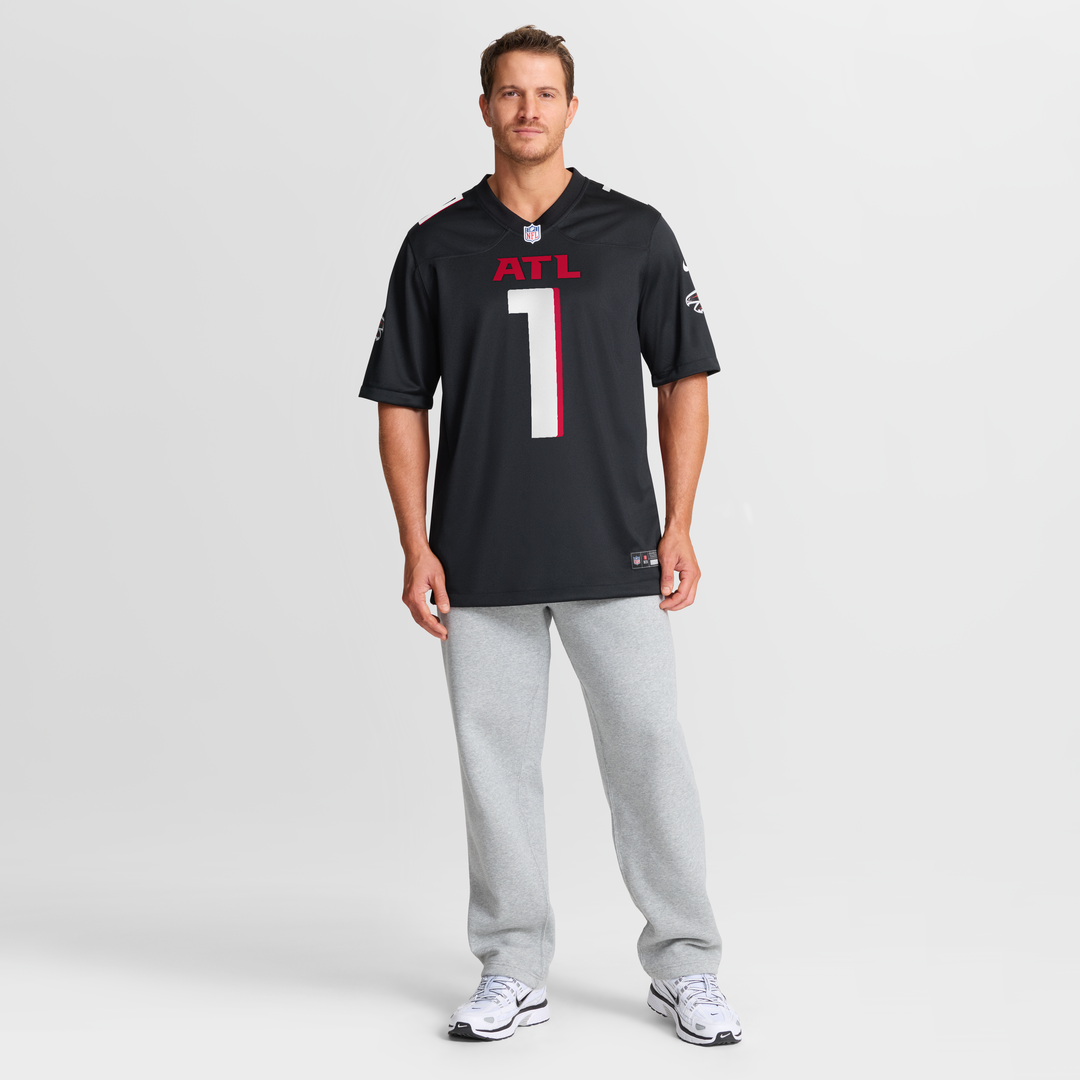Men's Nike Atlanta Falcons Number 1 Groom Black Game NFL Jersey