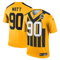 Men's Nike Pittsburgh Steelers T.J. Watt Gold Alternate 1933 Throwback Legend Player NFL Performance Top