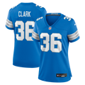 Women's Nike Detroit Lions Chuck Clark Blue Team Game NFL Jersey