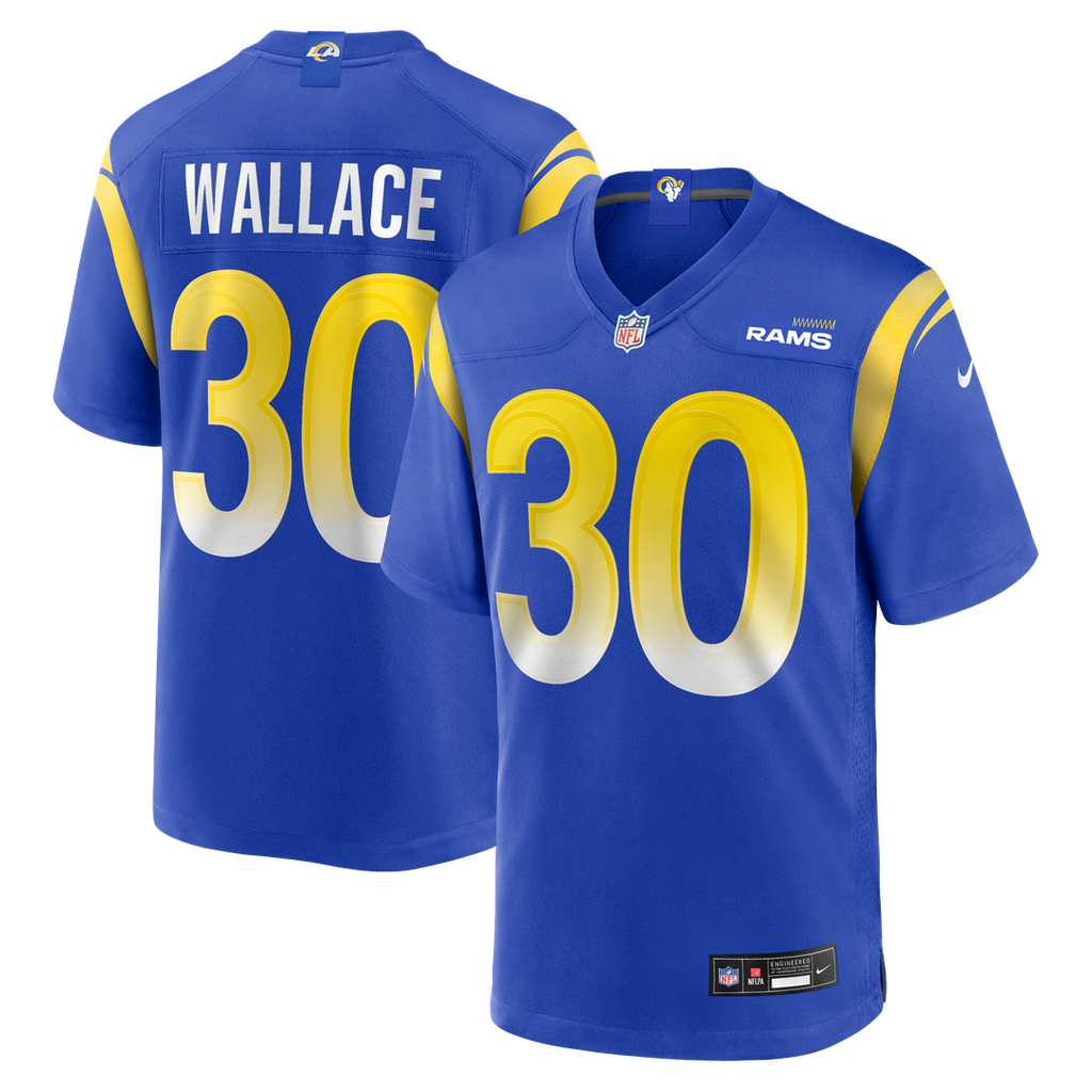 Men's Nike Los Angeles Rams Josh Wallace Royal Game NFL Jersey