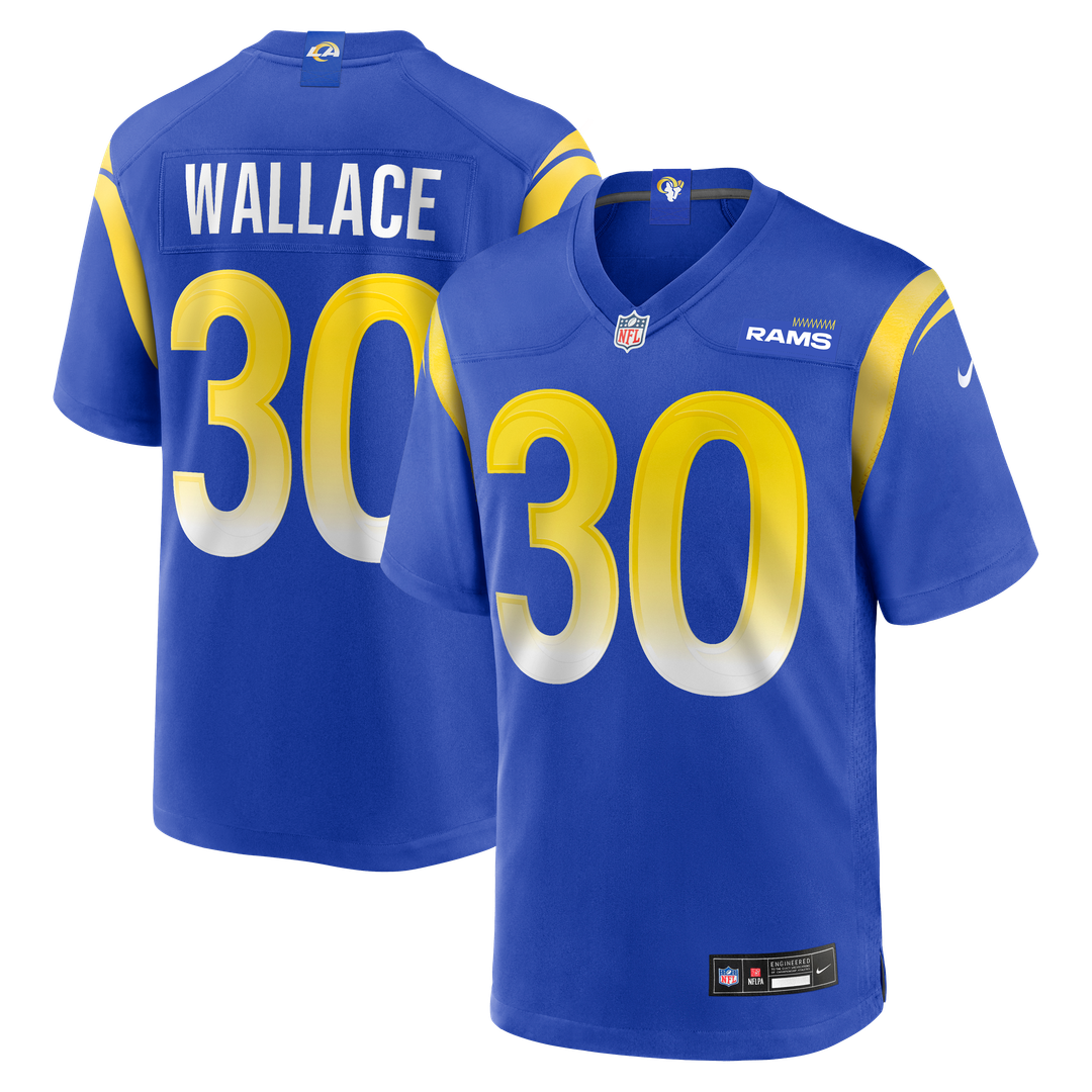 Men's Nike Los Angeles Rams Josh Wallace Royal Game NFL Jersey