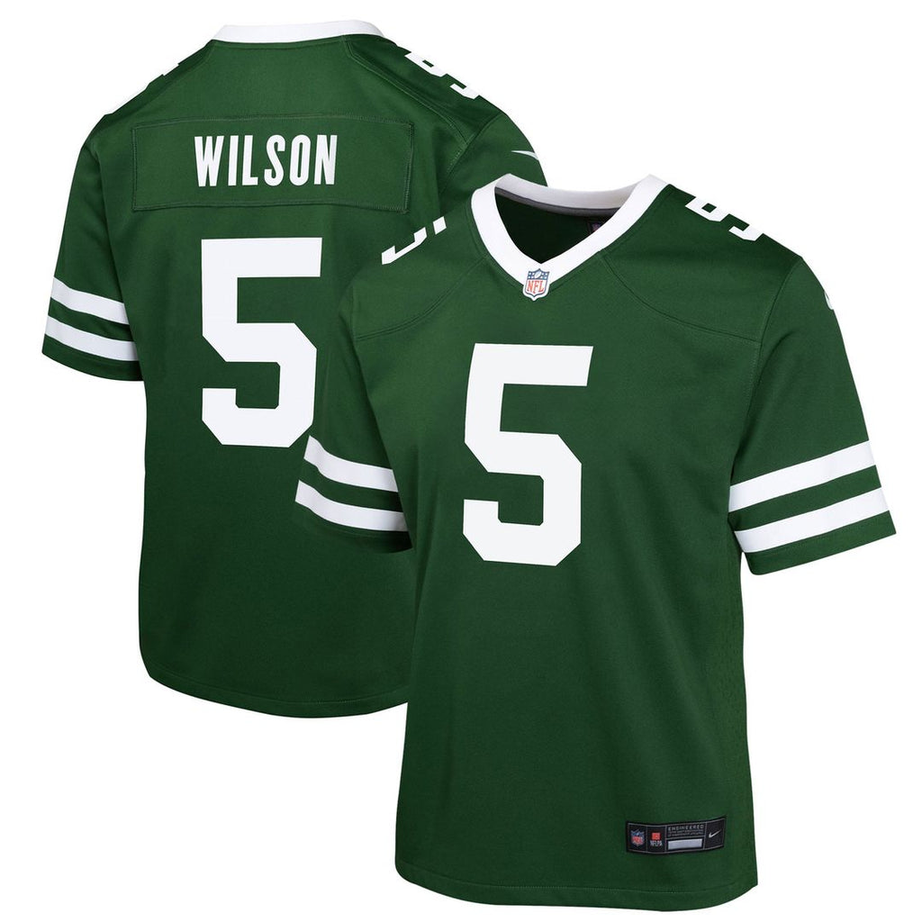 Youth Nike New York Jets Garrett Wilson Green Game NFL Jersey
