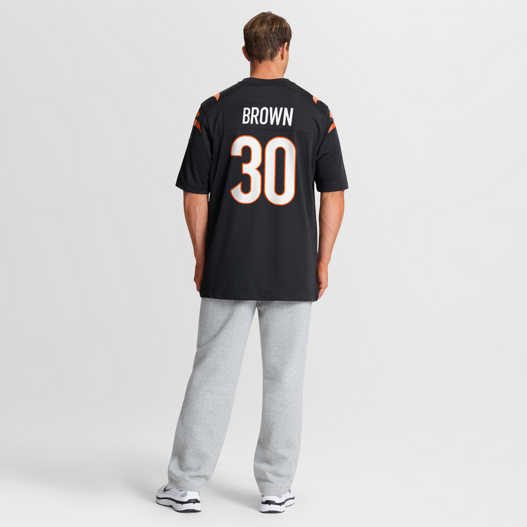 Men's Nike Cincinnati Bengals Chase Brown Black Team Game NFL Jersey