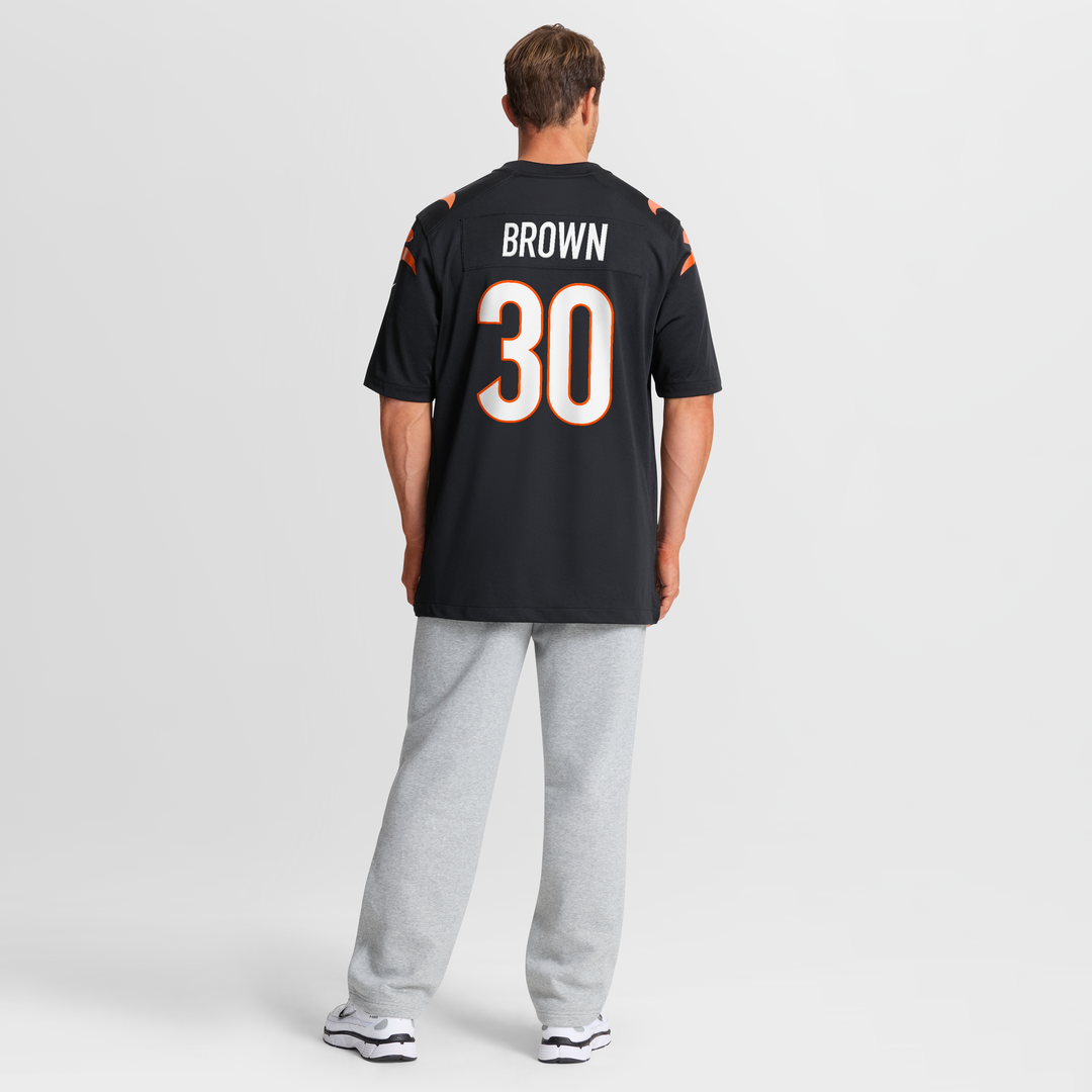 Men's Nike Cincinnati Bengals Chase Brown Black Team Game NFL Jersey