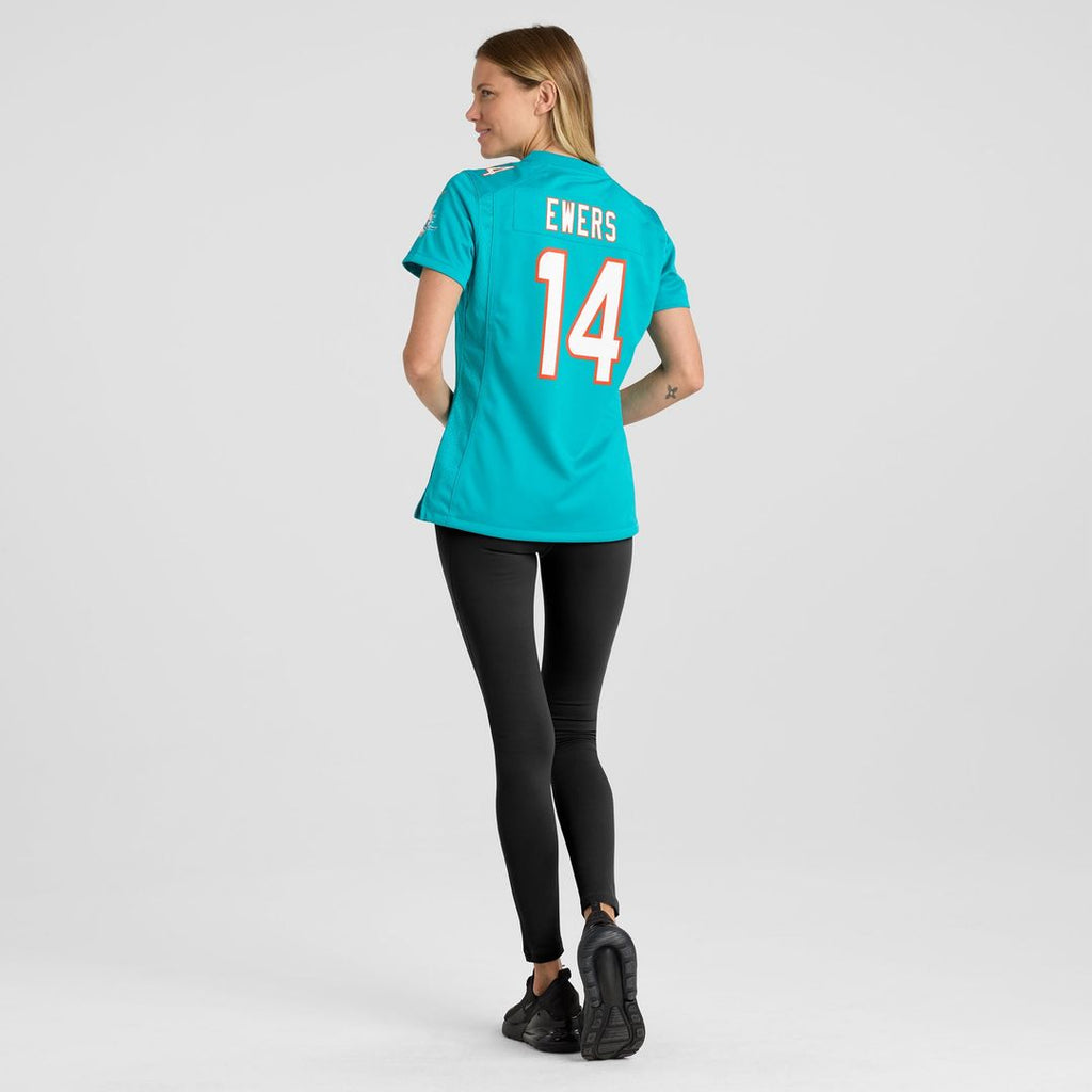 Women's Nike Miami Dolphins Quinn Ewers Aqua Team Game NFL Jersey