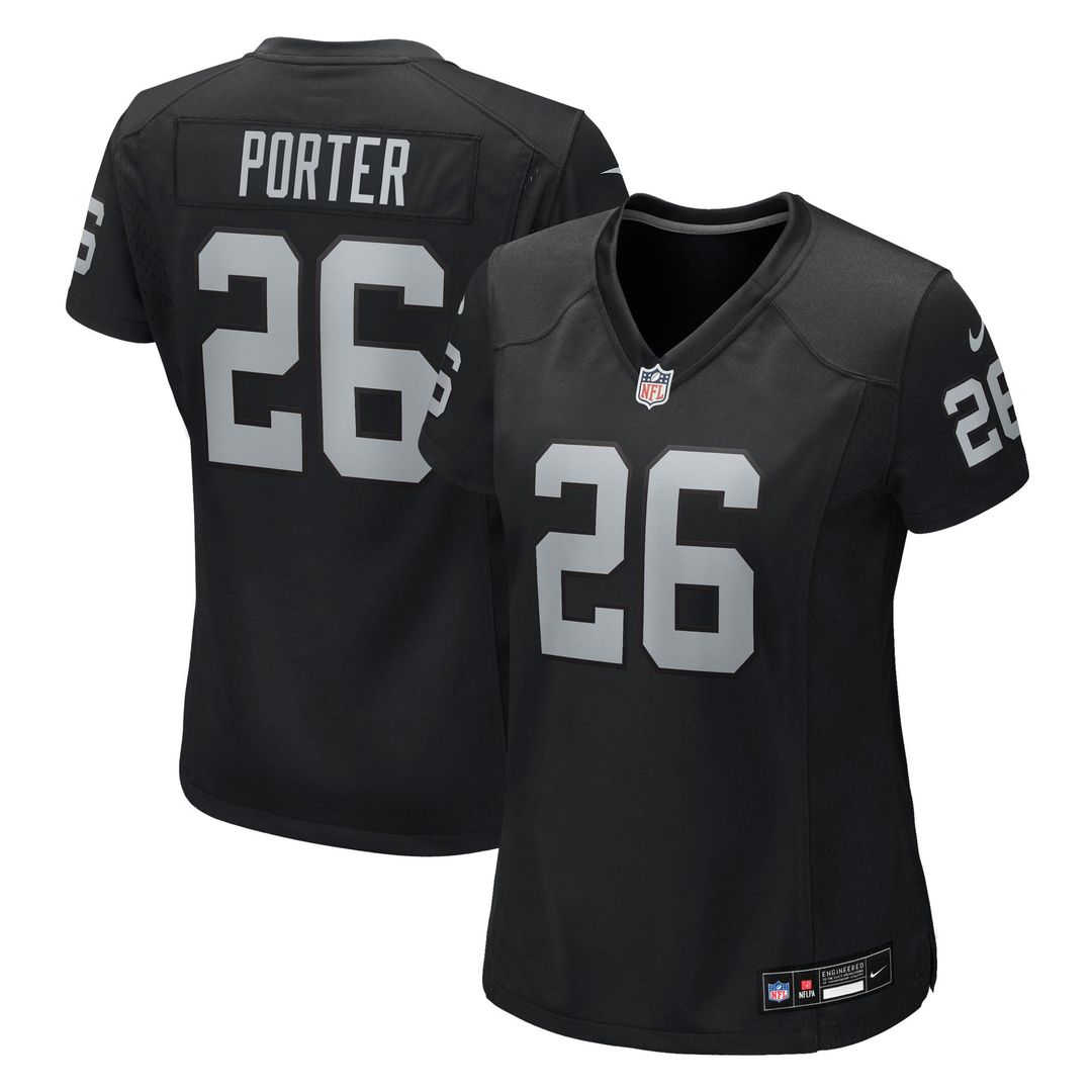 Women's Nike Las Vegas Raiders Darien Porter Black Team Game NFL Jersey