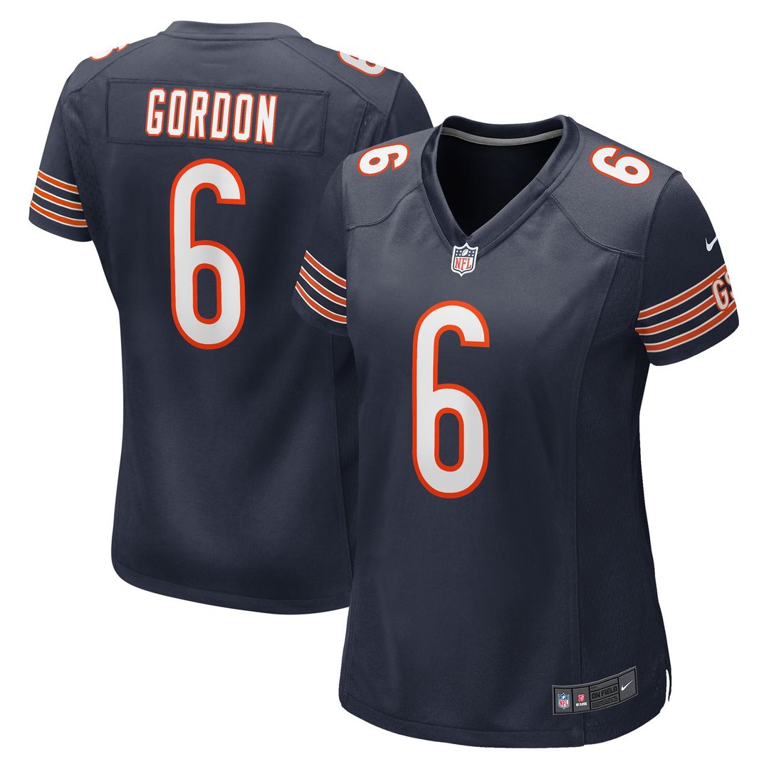 Women's Nike Chicago Bears Kyler Gordon Navy Game Player NFL Jersey