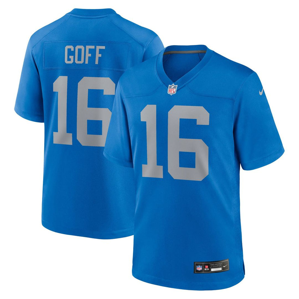 Men's Nike Detroit Lions Jared Goff Blue Alternate Game NFL Jersey