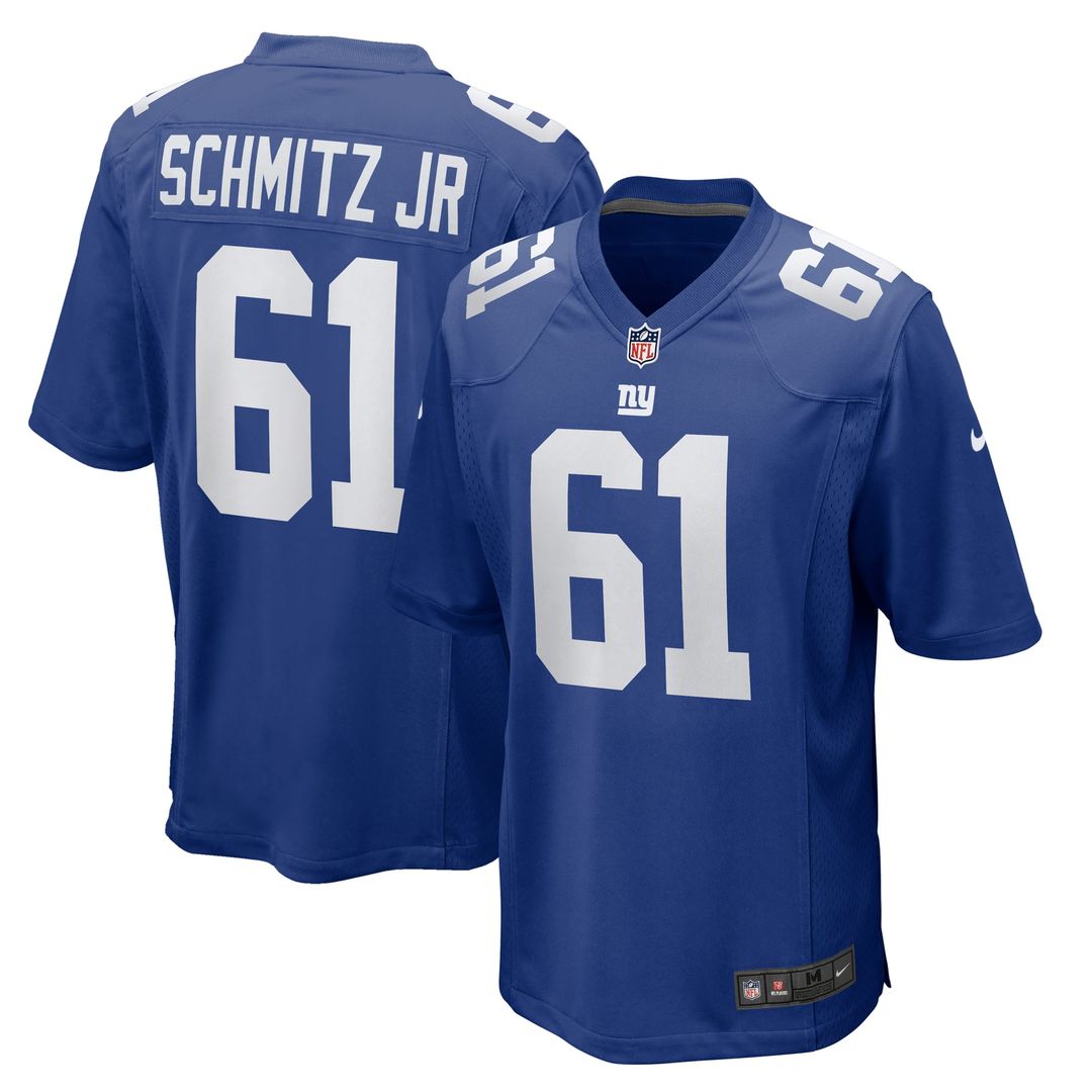 Men's Nike New York Giants John Michael Schmitz Jr. Royal Team Game NFL Jersey