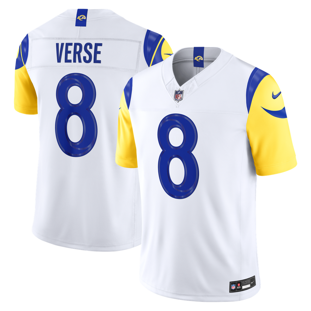 Men's Nike Los Angeles Rams Jared Verse White Vapor F.U.S.E. Stitched Limited NFL Jersey