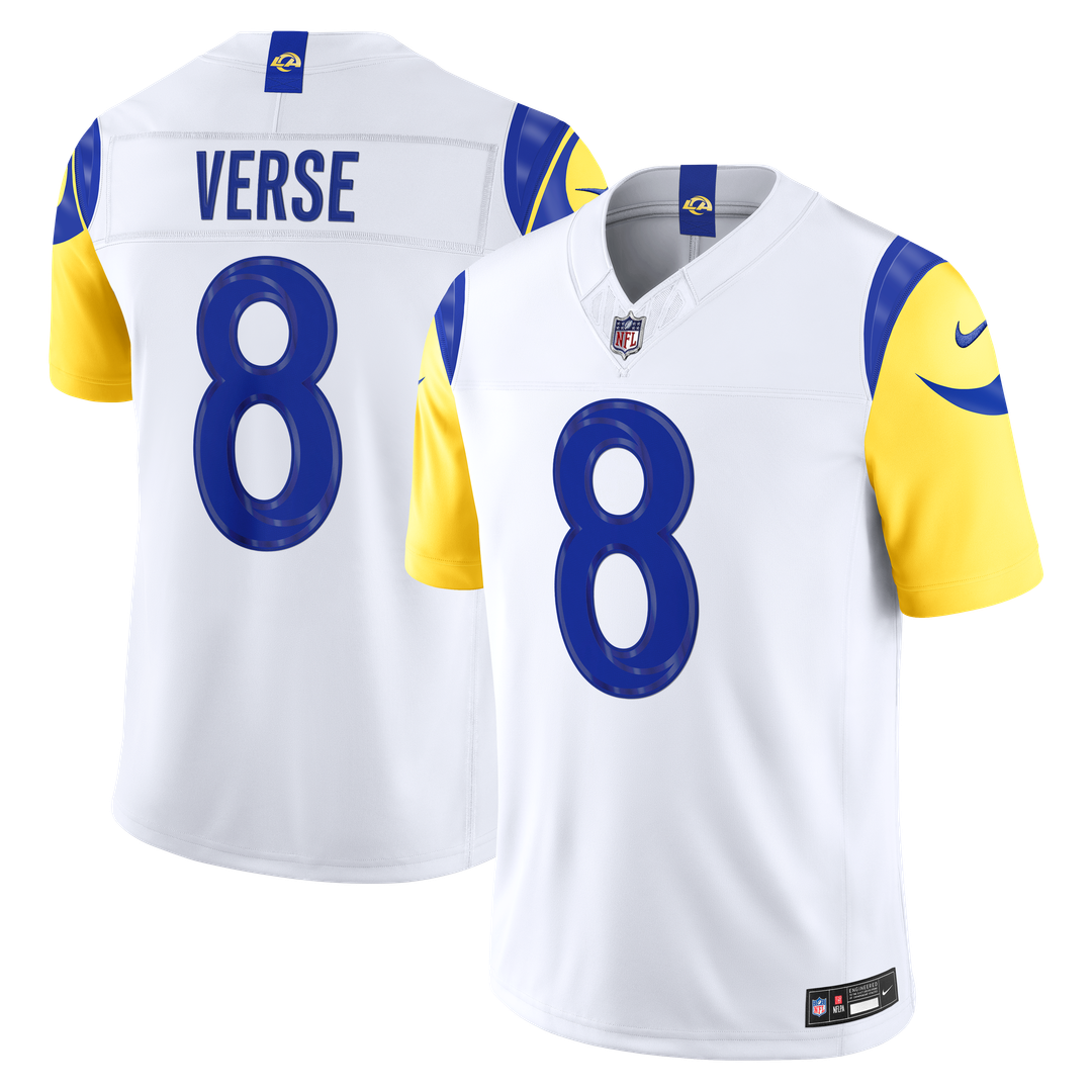 Men's Nike Los Angeles Rams Jared Verse White Vapor F.U.S.E. Stitched Limited NFL Jersey