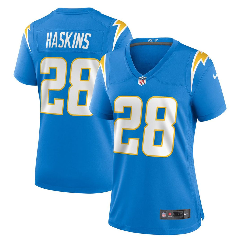 Women's Nike Los Angeles Chargers Hassan Haskins Powder Blue Game NFL Jersey