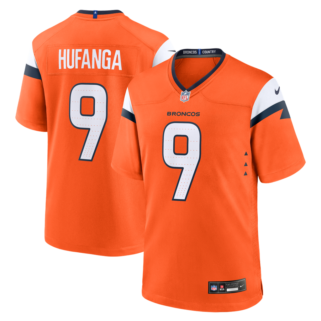 Men's Nike Denver Broncos Talanoa Hufanga Orange Team Game NFL Jersey