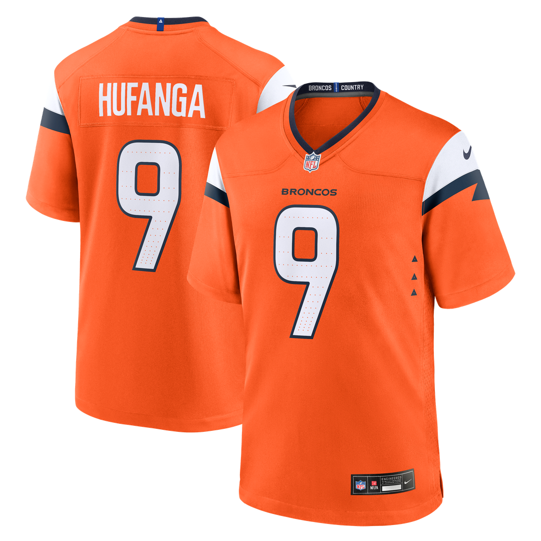 Men's Nike Denver Broncos Talanoa Hufanga Orange Team Game NFL Jersey