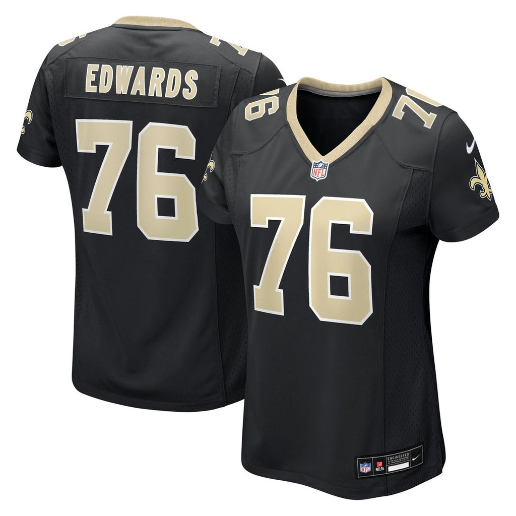 Women's Nike New Orleans Saints David Edwards Black Team Game NFL Jersey