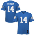 Youth Detroit Lions Amon-Ra St. Brown Blue Replica Player NFL Jersey
