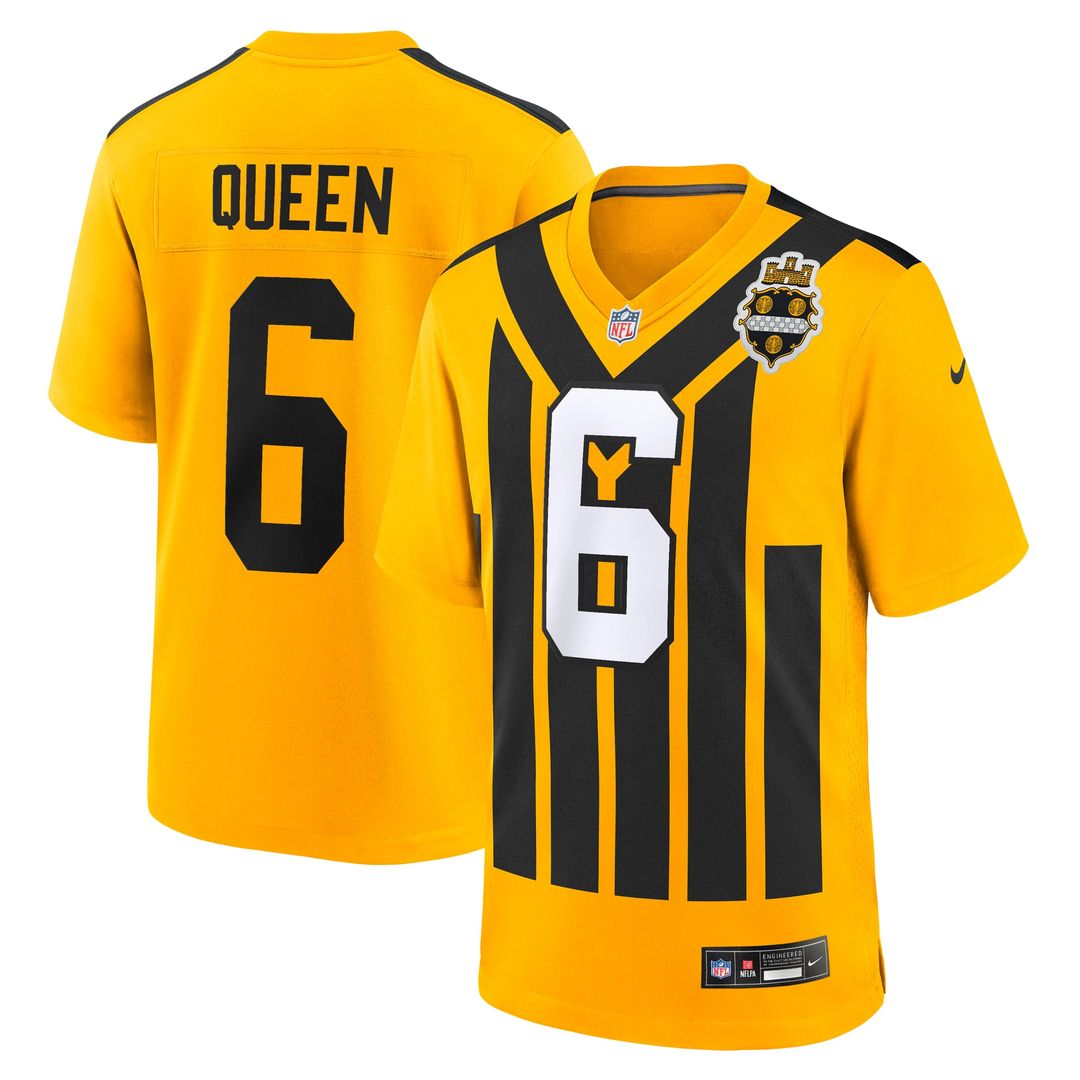 Men's Nike Pittsburgh Steelers Patrick Queen Gold Alternate 1933 Throwback Game NFL Jersey