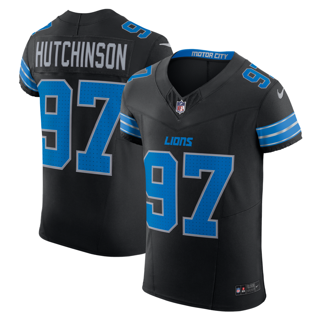 Men's Nike Detroit Lions Aidan Hutchinson Black Alternate Vapor F.U.S.E. Elite NFL Jersey