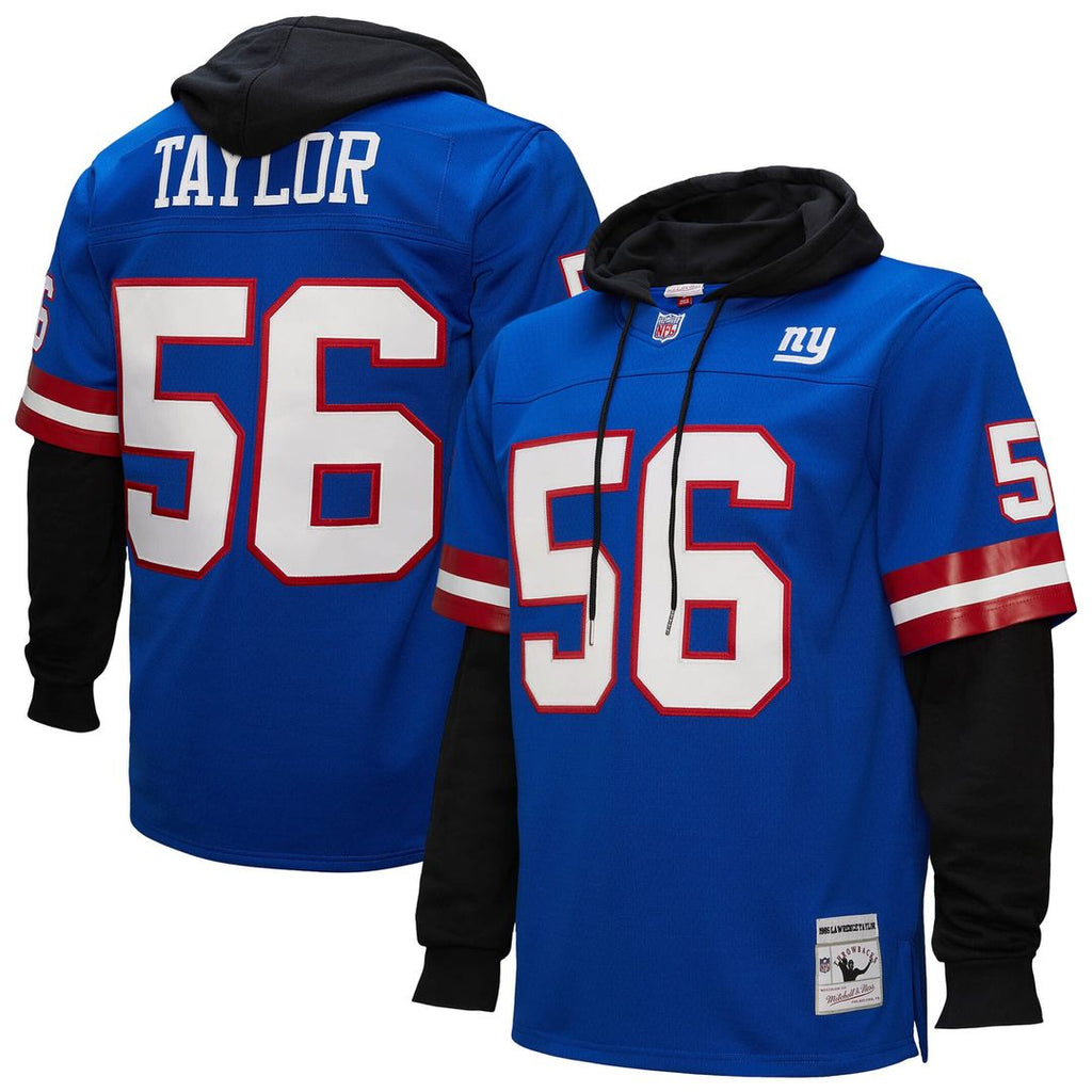 Men's Mitchell & Ness New York Giants Lawrence Taylor Royal Player Name & Number Hoodie Legacy NFL Jersey