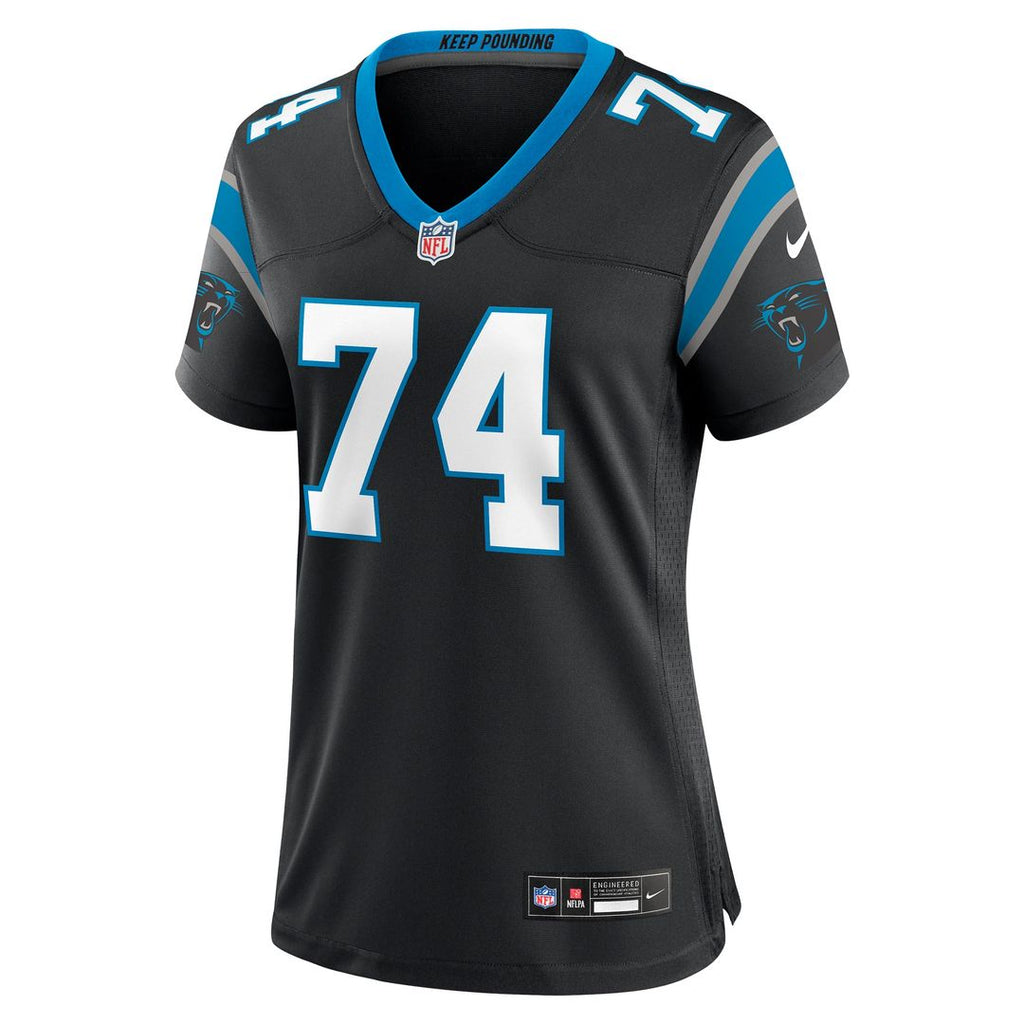 Women's Nike Carolina Panthers Jake Curhan Black Team Game NFL Jersey