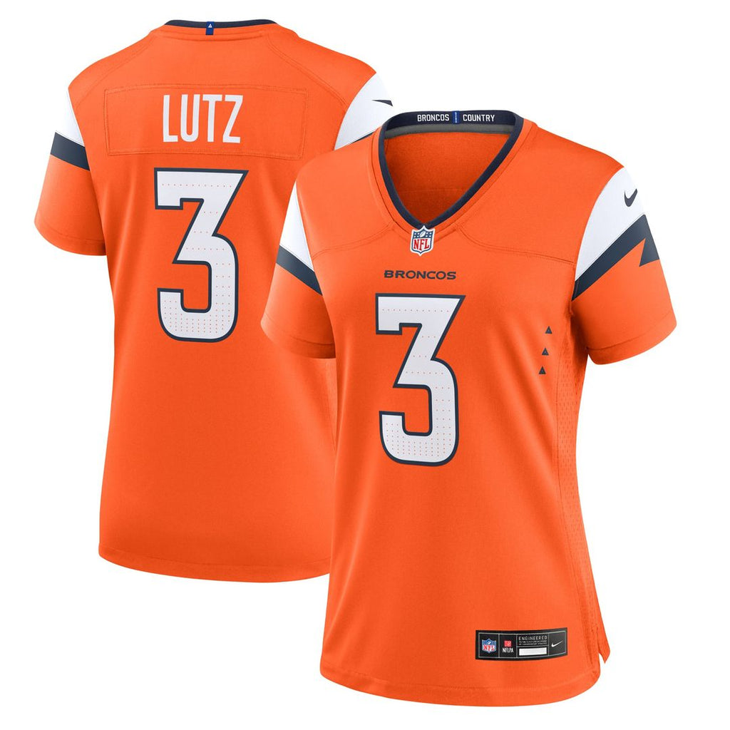 Women's Nike Denver Broncos Wil Lutz Orange Team Game NFL Jersey