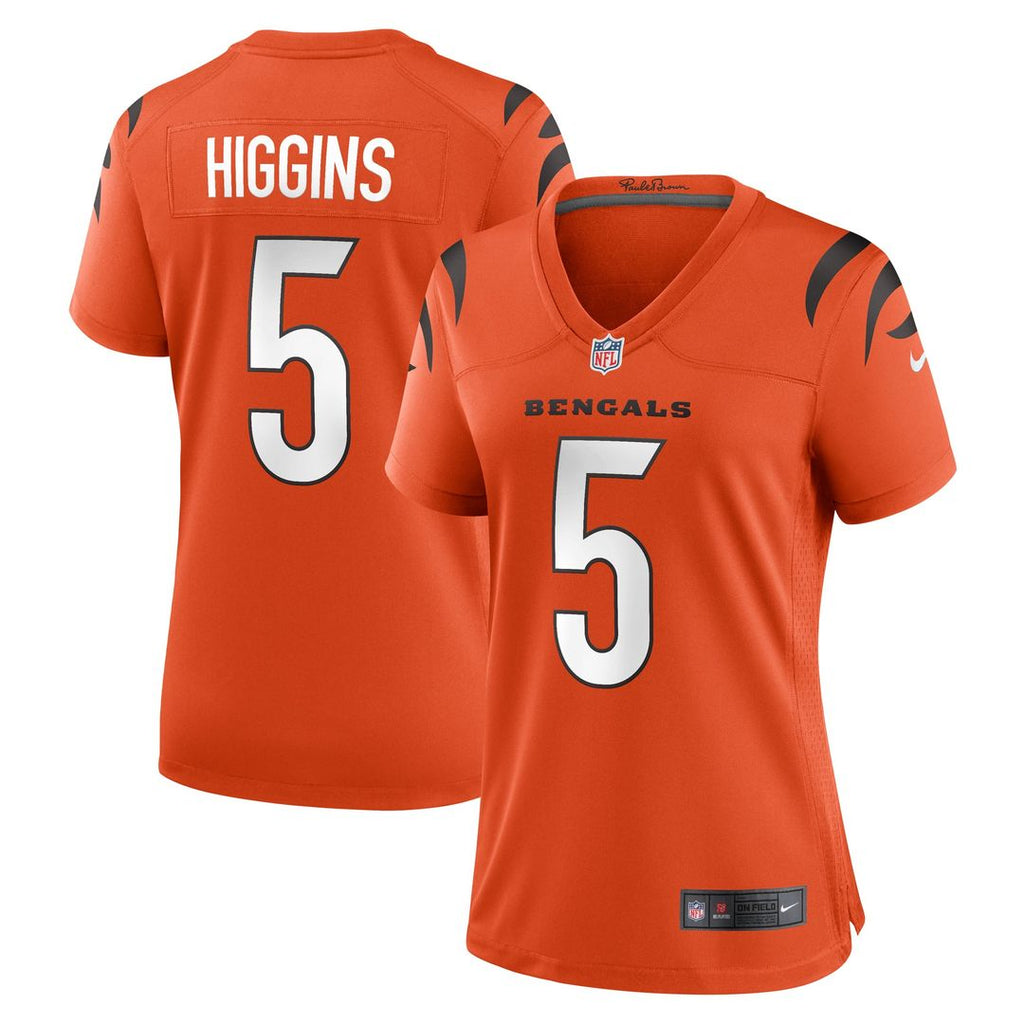 Women's Nike Cincinnati Bengals Tee Higgins Orange Alternate Game NFL Jersey