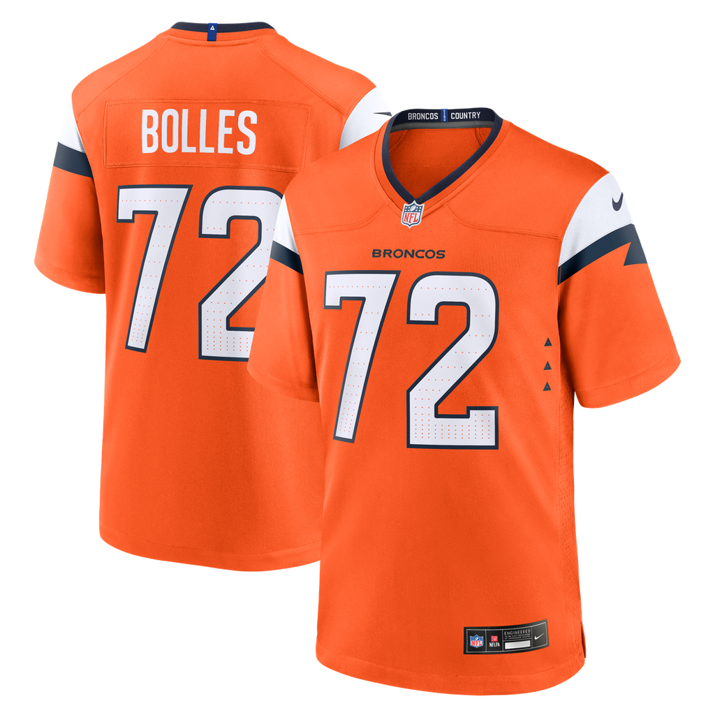 Men's Nike Denver Broncos Garett Bolles Orange Team Game NFL Jersey