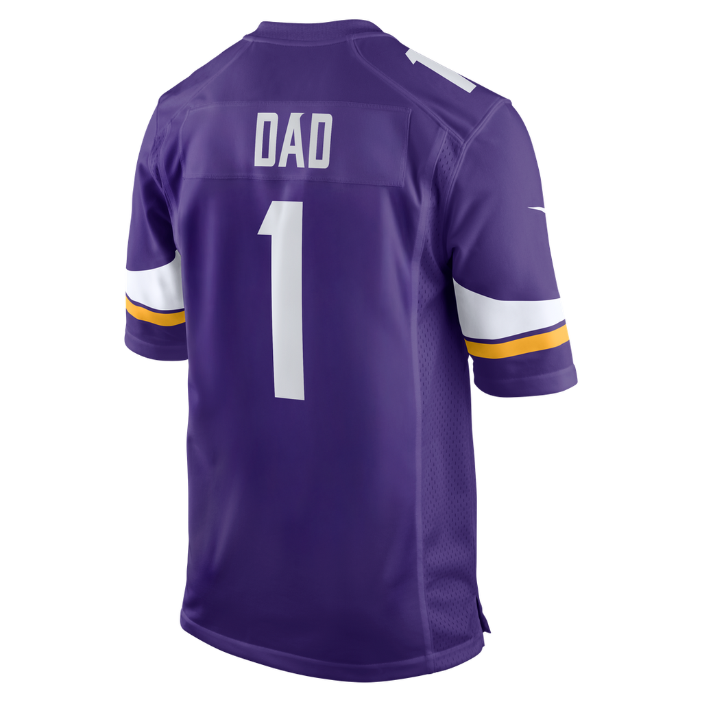 Men's Nike Minnesota Vikings Number 1 Dad Purple Game NFL Jersey