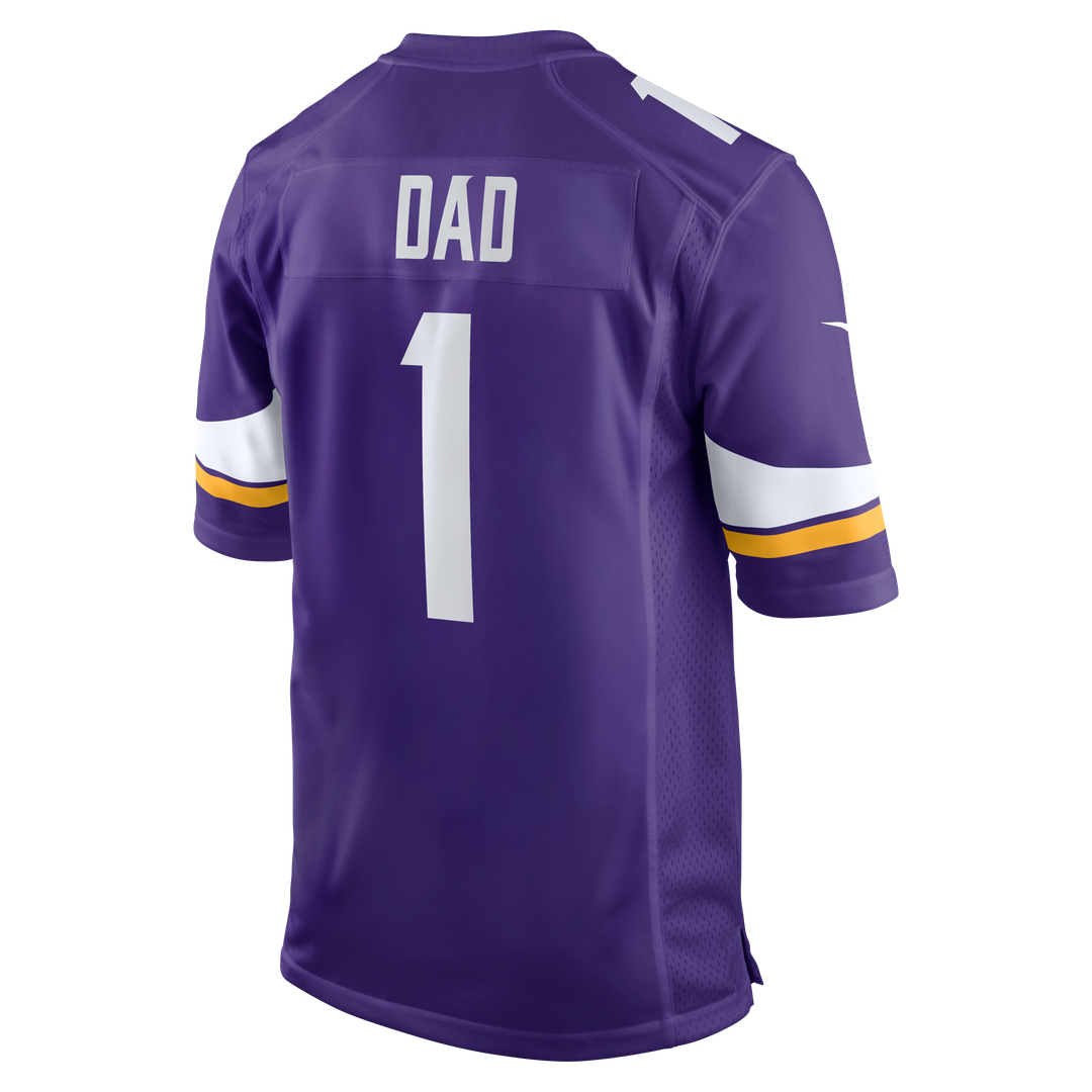 Men's Nike Minnesota Vikings Number 1 Dad Purple Game NFL Jersey