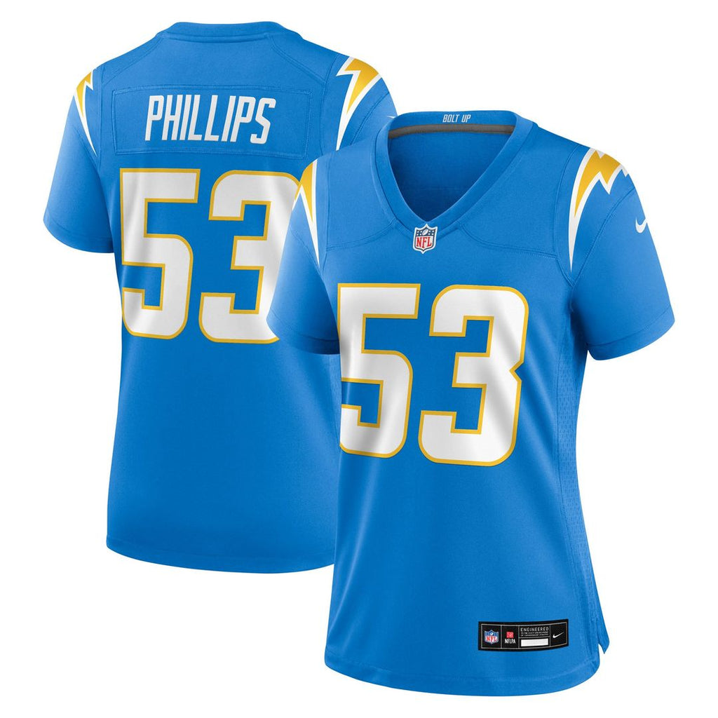Women's Nike Los Angeles Chargers Del'Shawn Phillips Powder Blue Team Game NFL Jersey