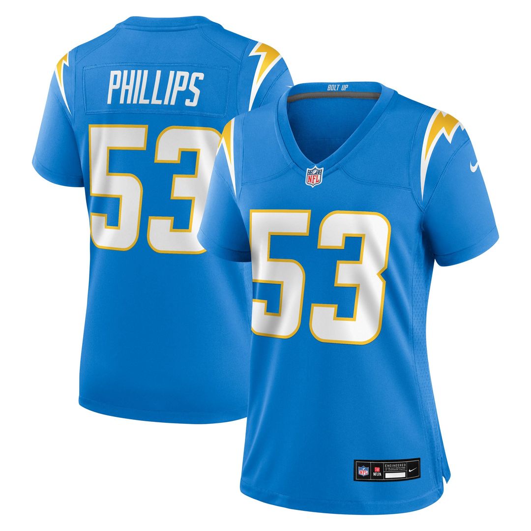 Women's Nike Los Angeles Chargers Del'Shawn Phillips Powder Blue Team Game NFL Jersey
