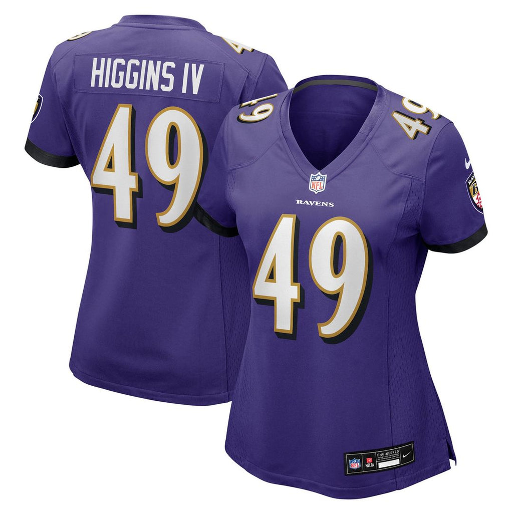 Women's Nike Baltimore Ravens Jay Higgins IV Purple Team Game NFL Jersey