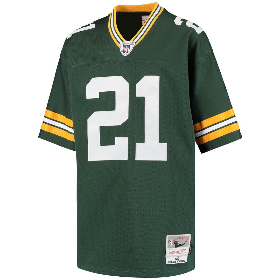 Youth Mitchell & Ness Green Bay Packers Charles Woodson Green Retired Player Legacy NFL Jersey