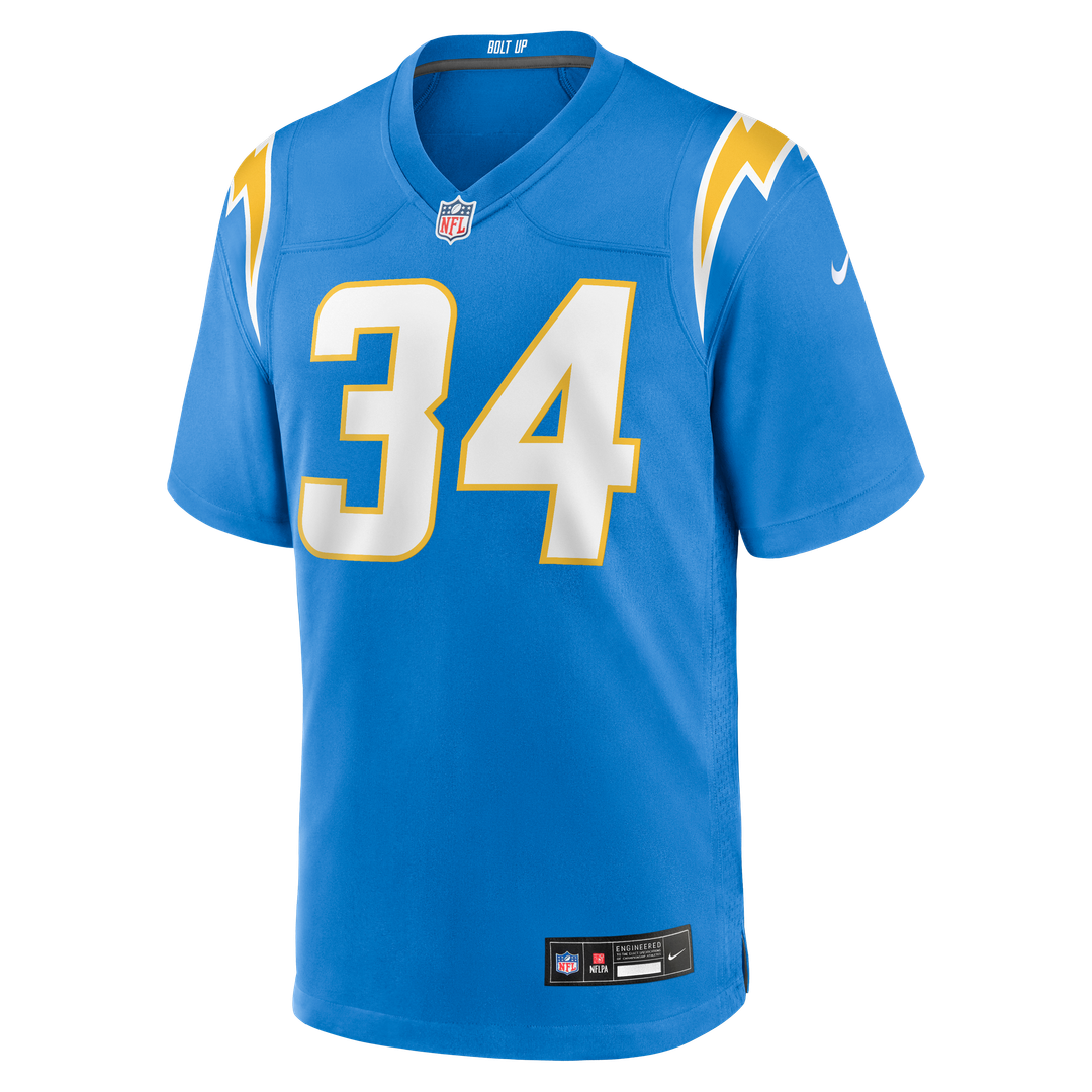 Men's Nike Los Angeles Chargers Keaton Mitchell Powder Blue Team Game NFL Jersey