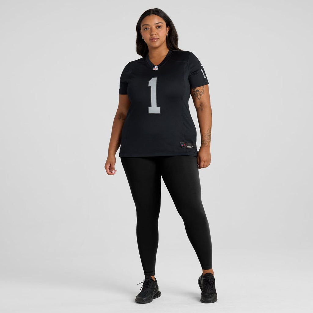 Women's Nike Las Vegas Raiders Number 1 Bride Black Game NFL Jersey