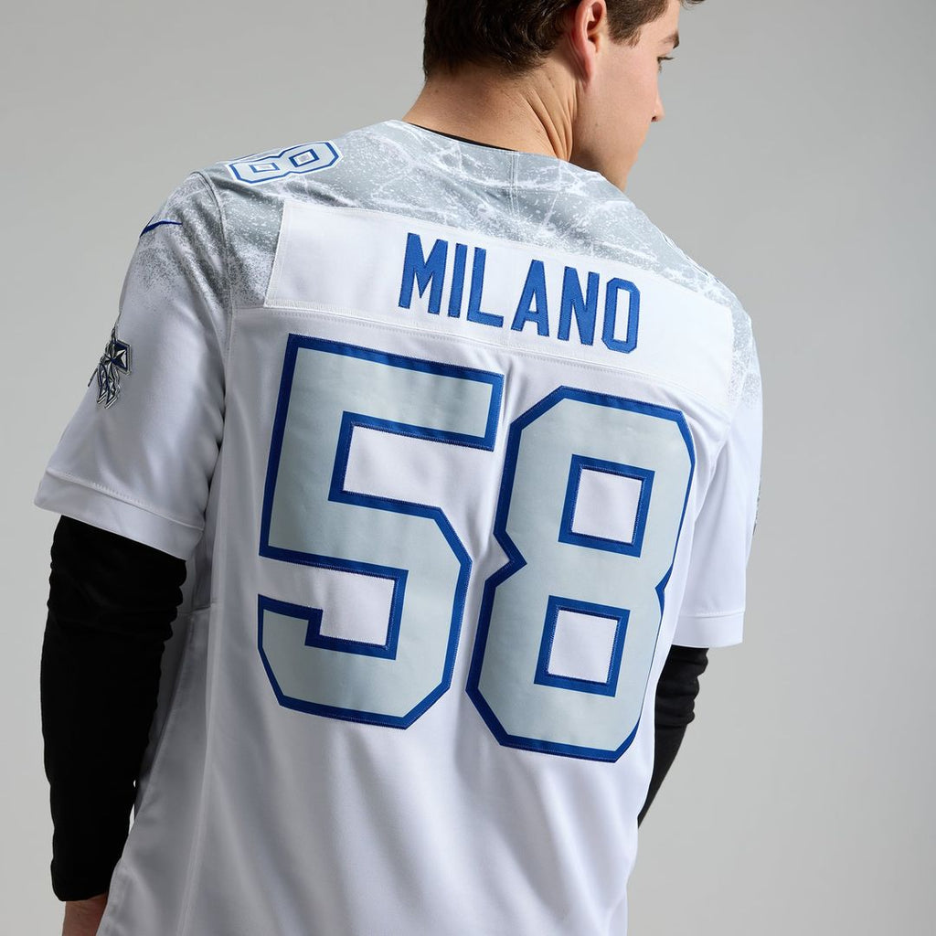 Men's Nike Buffalo Bills Matt Milano White 2025 Rivalries Collection Stitched Limited NFL Jersey