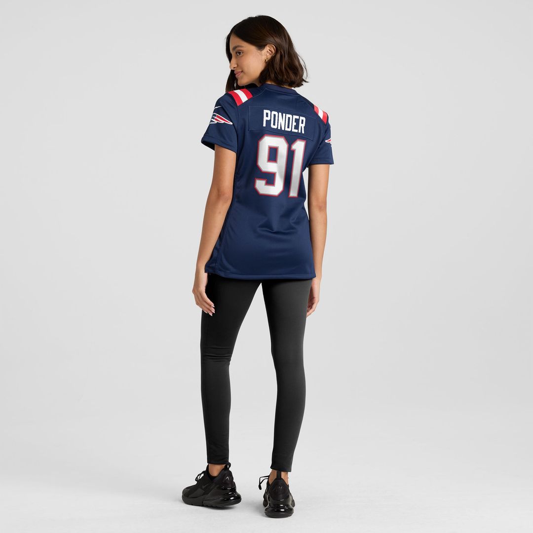 Women's Nike New England Patriots Elijah Ponder Navy Team Game NFL Jersey
