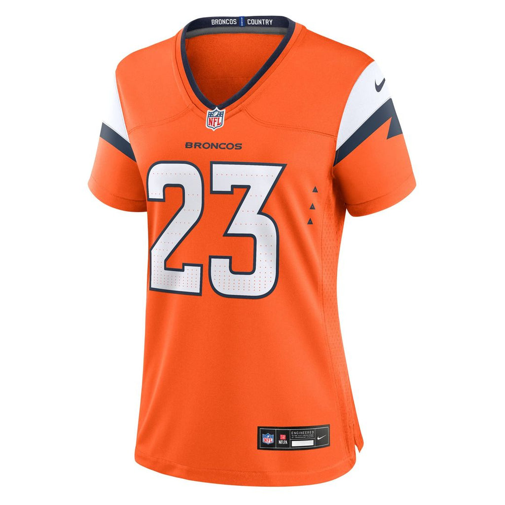 Women's Nike Denver Broncos Jahdae Barron Orange Team Game NFL Jersey
