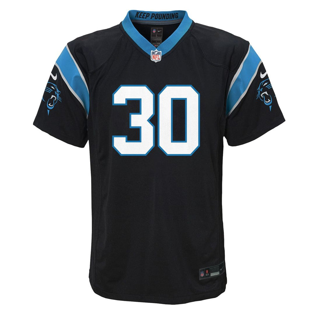 Youth Nike Carolina Panthers Chuba Hubbard Black Team Game NFL Jersey
